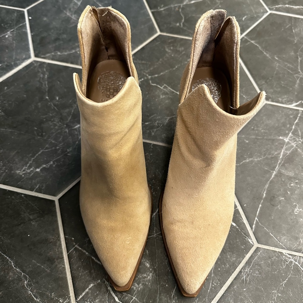 Vince Camuto Beige Ankle Booties
